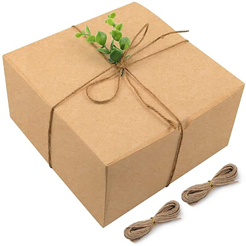 Moretoes Brown Gift Boxes คราฟท์แพ็ค 8x8x4 นิ้วกล่องกระดาษแข็งกระดาษของขวัญพร้อมฝาสำหรับของขวัญคริสต์มาสกล่องข้อเสนอเพื่อนเจ้าสาวกล่องคัพเค้กกล่องของขวัญหัตถกรรม